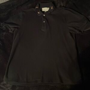 Men’s Gucci Polo with bee, snake, heart, 25, embroidery. Size L